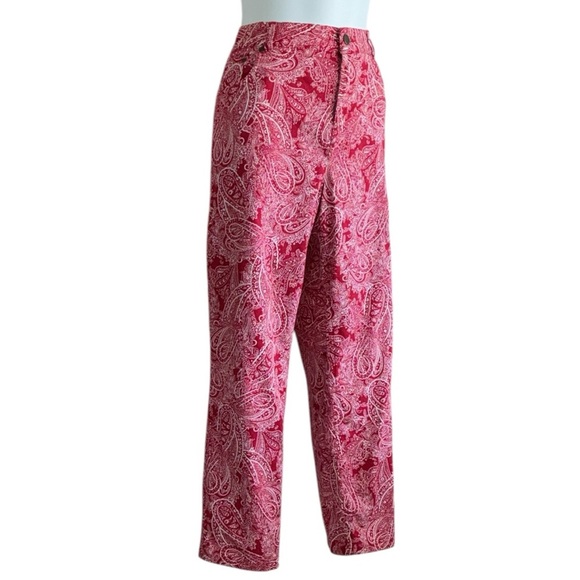 Jones New York Pants - JONES NEW YORK SPORT Stylish red & white paisley /bandana print pants. 12